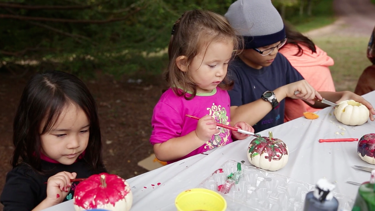 Photo of pumpkin painting at last year's Harvest Festival